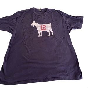 XXL Navy blue Tom Brady #12 Patriots or Buccaneers GOAT t-shirt